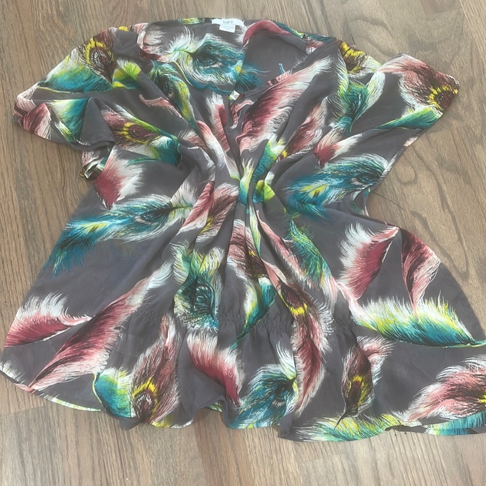 Light weight material. Great for a bathing suit top cover up.